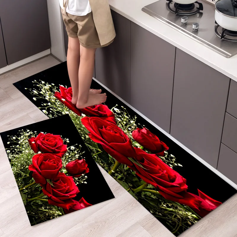 Kitchen Mat Carpet for Floor Home Entrance Doormat Bedroom Living Room Decor Bedside Rug Hallway Balcony Bathroom Anti-Slip Mat