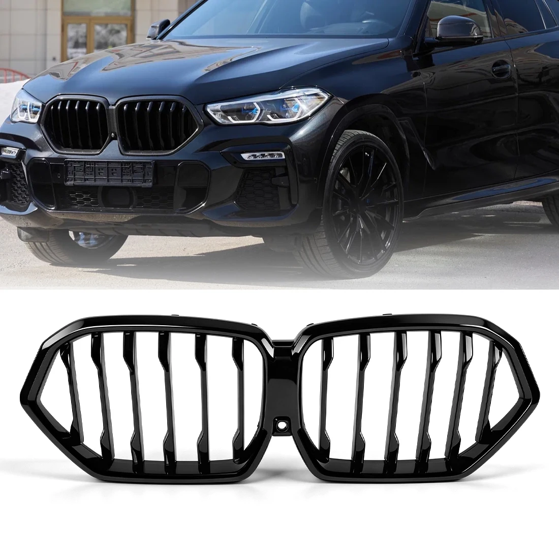 Car Front Radiator Kidney Bumper For BMW X6 G06 2019 2020 2021-2024 ...