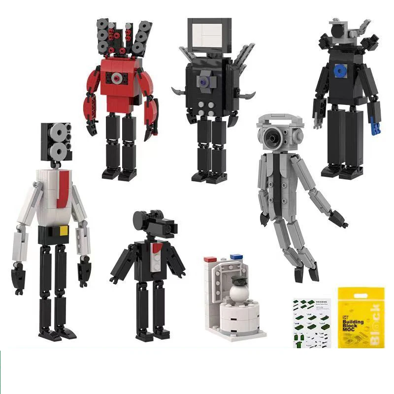 Skibidi Toilet Figure Building Blocks The Audio Man And Camera Man Speakerman Toys Room Decor Per Bambini Regali Di Compleanno