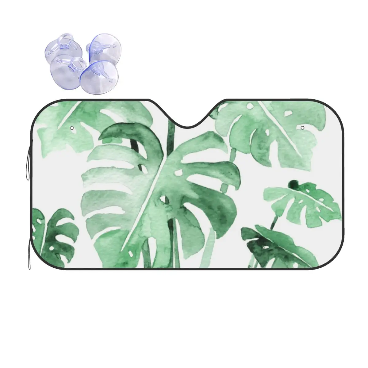 

Leaves Monstera Fashion Sunshade Windscreen 70x130cm Jungle Tropical Green Plant Foils Car Sunshade Car-styling