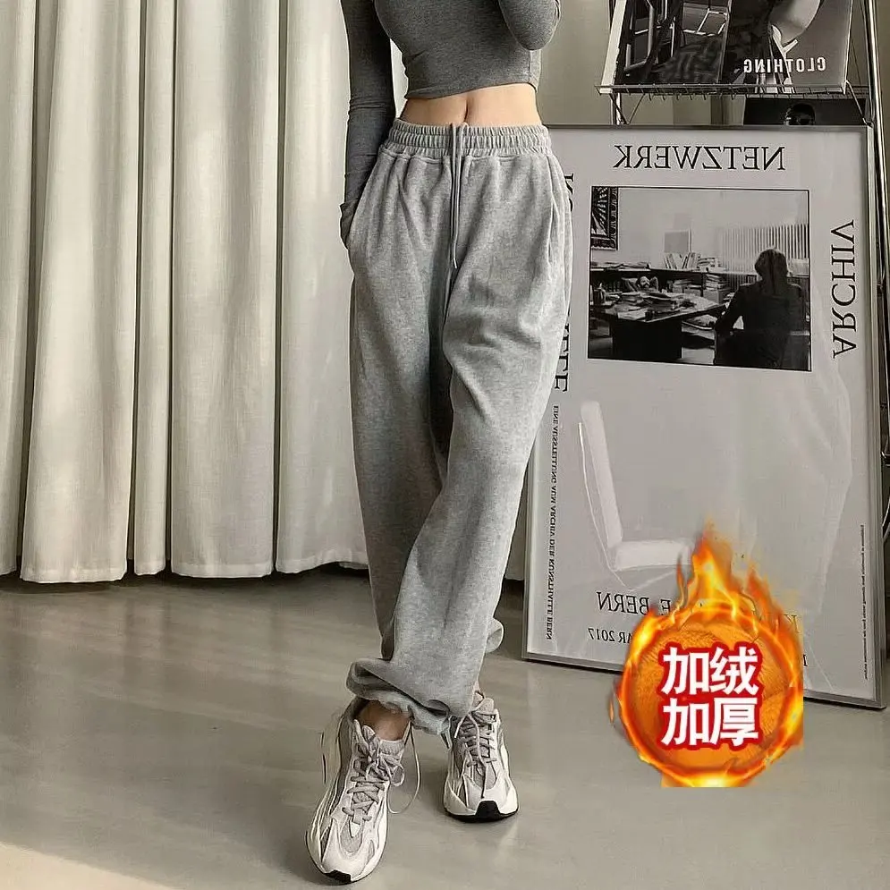 Women pants Gray Jogging Sweatpants Women for pants Sports Pants Gray Jogger High Waist Sweat Casual Female Trousers y2k sweatpa