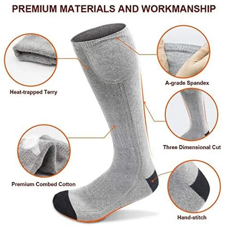 Winter Cycling Ski Heated Socks with 4000mAh Battery Thermal Socks Men's Women's Heating Foot Warmer Electric Warm