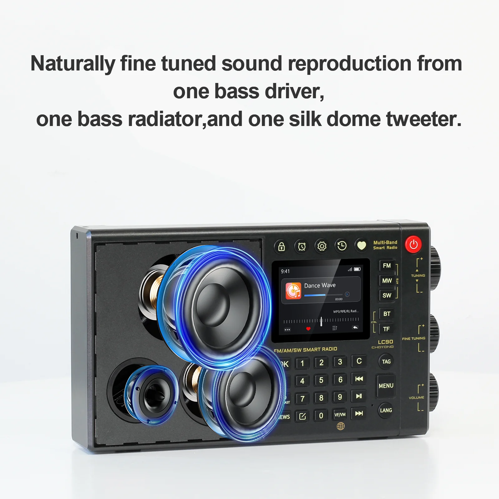 Chaoyuan LC90 Radio Bluetooth All-Band FM Radio Card IPS Screen CHOYONG LC90 Outdoor Speaker Global Radio Receiver Custom Gifts 4