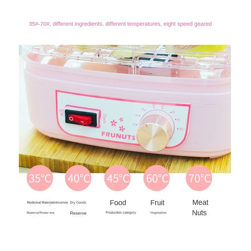 5 Layer Home Plastic Food Dryer Vegetable Meat Fruit Small Household Air Dryer Electric Dehydrator Food Drying Machine