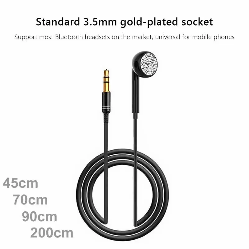 3.5mm High End Single Side Mono Earphone  Mono Wired Headset For Mobile Phone Mp3 Radio Bluetooth Audio Receiver Short Line