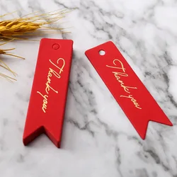 Elegant White, Kraft, and Red Paper Gift Tags - Set of 50 for Weddings, Birthdays, and Christmas Celebrations (Red)