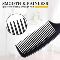 4 Pieces Combs for Women and Man, Premium Black Carbon Fiber Hair Comb Set for Teasing and Parting, Combs for Hair Stylists. 2