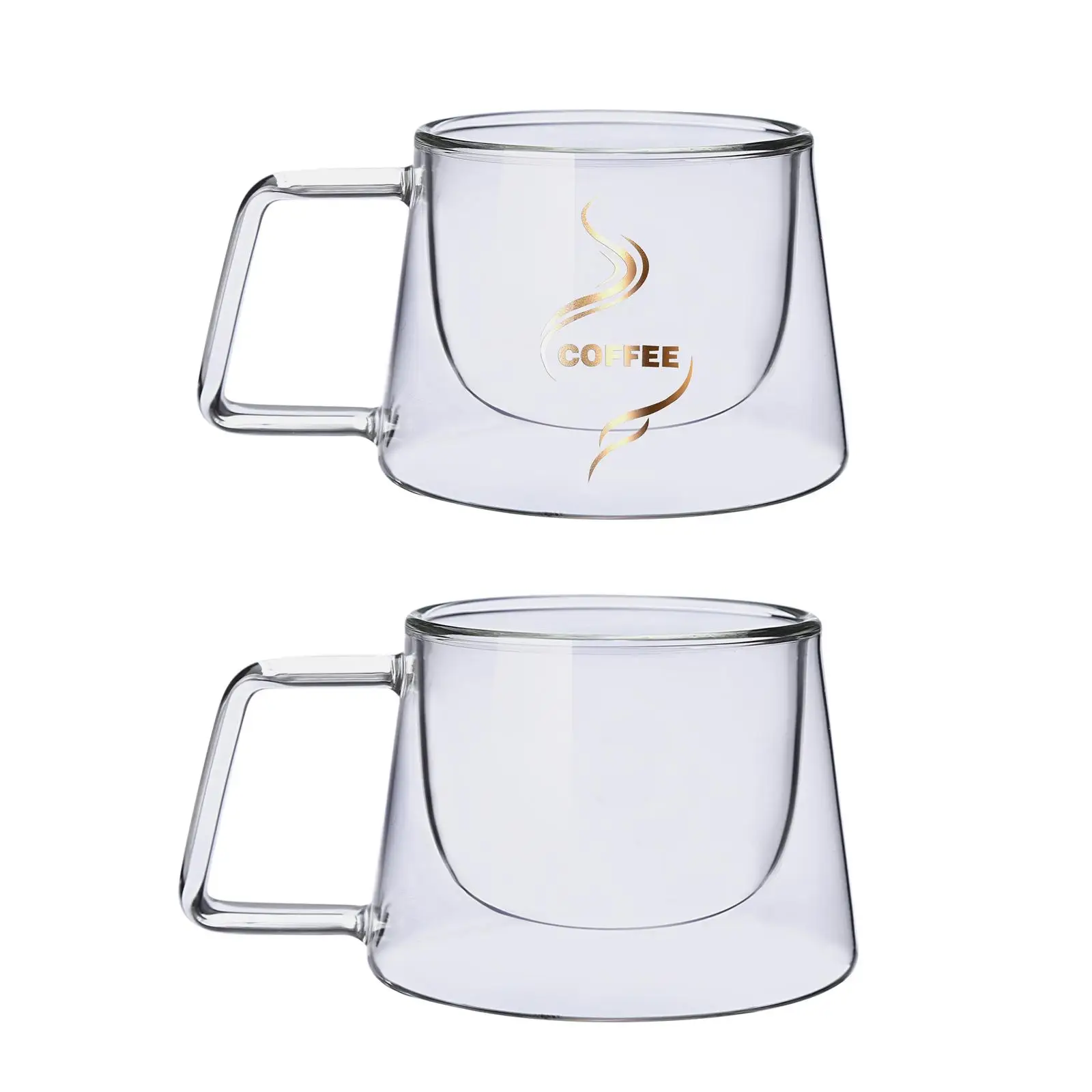 

Double Glass Mug Beverage Mugs Heat Resistant with Handle for Scented Tea