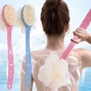 Long Handle Two Sided Shower Body Brush Tied Bath Flower Bathroom Wash Body Silicone Back ExfoliatingBrush Brush Bathing 1