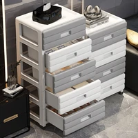 13.78 Inch Wide Drawer Storage Cabinet,3-6 Tier Rolling Mobile Organizer with Wheels,Gray/Brown Options for Living Room/Bedroom 3