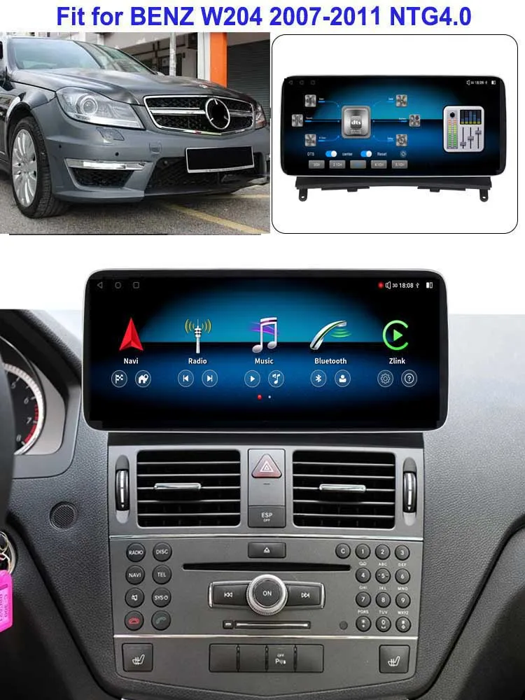 Pantalla Multimedia de 12,3 pulgadas para Mercedes Benz, Carplay con  Android C200, Snapdragon, 4G, Audio DTS, cámara 360, para W204, C180, C230  - AliExpress