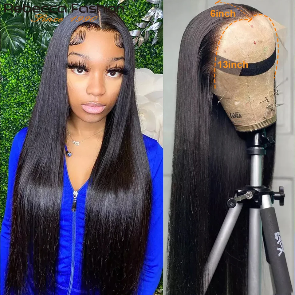 Straight Lace Front Wig Human Hair  lace Wigs T Part Pre Plucked Brazilian Straight Frontal Wigs human Hair 360 Lace Frontal Wig