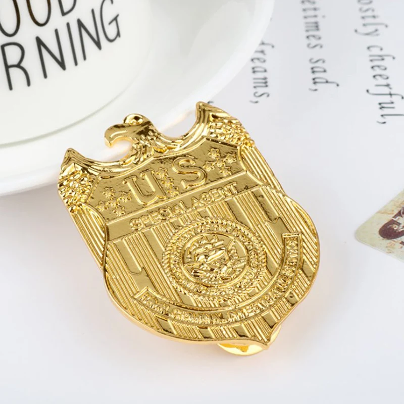 

Movie Full Metal Golden Replica Waist Badge Pin Halloween Cosplay Badge Special Agents Naval Criminal Investigative Service