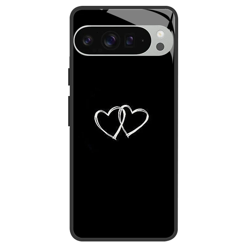 Silicone Bumper Hard Shell Phone Case with Tempered Glass Back Cover