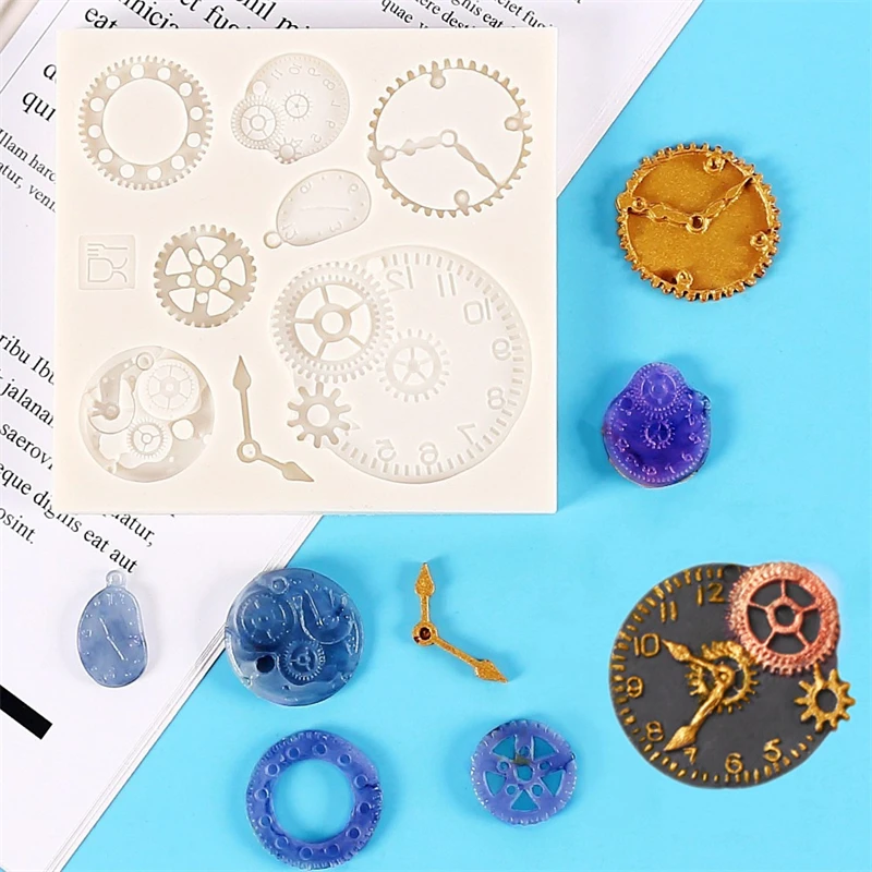 100pcs Clocks and Watches Silicone Mold Mechanical Gear Fondant Cake