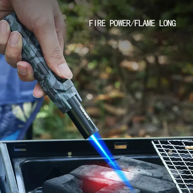 2023 Őszinte Konyha Kültéri Bbq Metal Szélálló Szivar Nagy Sugárhajtású Lángok Könnyebb Turbó Fáklya Tűzgyújtók Férfi Ajándék - Image 2