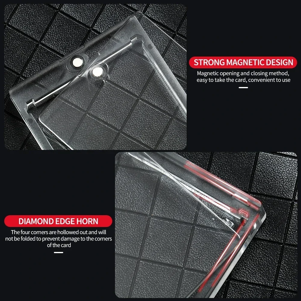 35-180PT TCG Card Acrylic Transparent Collection Sleeves Frames Magnetic Display Holders Storage Box for Yugioh Pokemon Cards 3