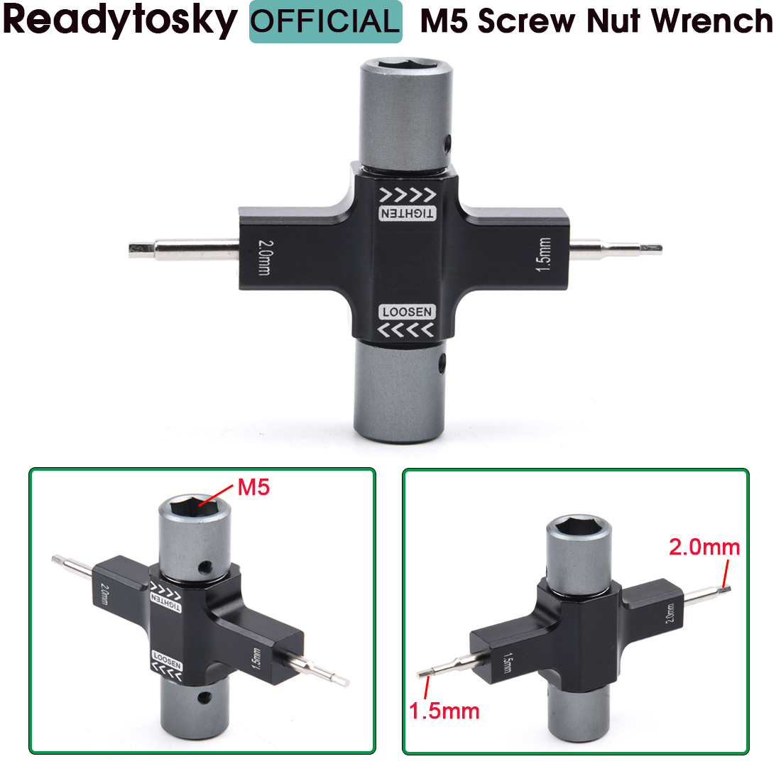 M5 Screw Nut Wrench with Built in One Way 1.5mm/2.0mm Bearing Tool  Screwdriver Release Propeller Motor For RC FPV Racing Drone
