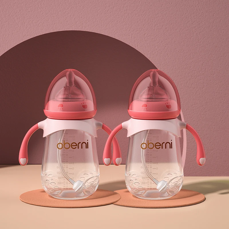Oberni Bpa Free Baby Feeding Bottle 10OZ Anti Colic Feeding Bottle Baby Binkies Latex Free 2 Pieces Package