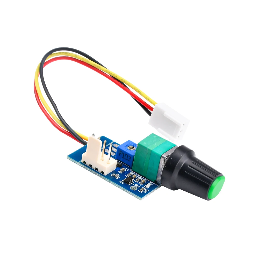 DC 12V PWM Motor Speed Controller Fan Speed governor 4Wire Adjustable DC Control Switch for PC CPU Cooler Fan Manual Stop