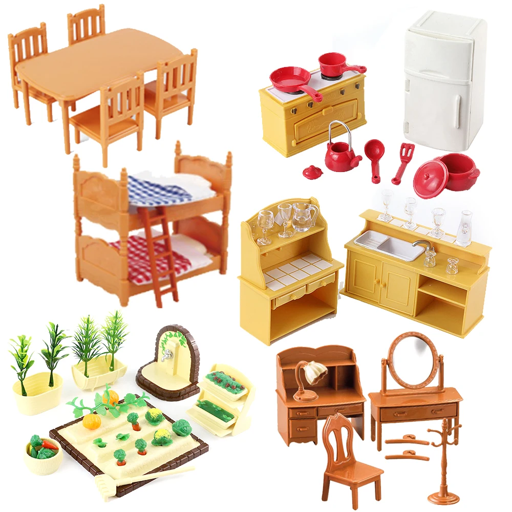 Miniature Dollhouse Furniture Forest Animal Family 1/12 For Dolls
