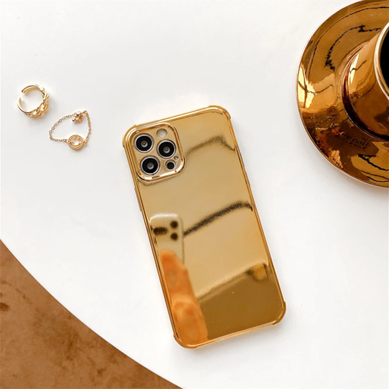 Luxury Gold Plated Electroplated Glitter Phone Case For Iphone 12 Pro Max 11pro X Xr Xs Max 8 7plus Mirror Flip Soft Cover Coque Mobile Phone Cases Covers Aliexpress