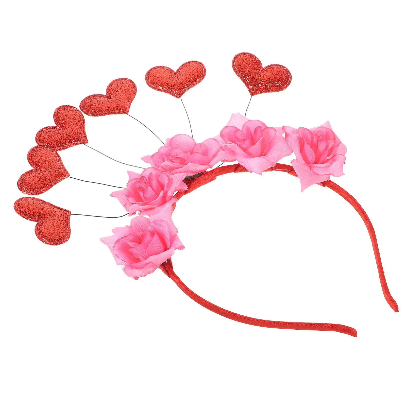 

Valentine Party Headband Heart Headband Flower Headdress Valentine Hair Decoration