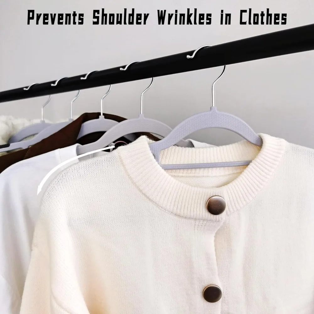 30 Pack Plastic Clothes Hangers Non Slip - 16.5 Inch Slim Space Saving Hangers for Closet, Heavy Duty Non-Slip Garment Hangers w