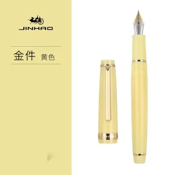 Luxury Acrylic Fountain Pen with Golden Clip - Elegant Writing Instrument - M (Yellow)