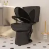 Two Piece Elongated Toilets ADA Chair Comfort Height 16.5" Powerful Single Flush 1.28 GPF 12” Rough In with Side Trip Lever 1