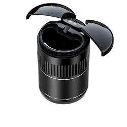 Smart Rechargeable Photosensitive Smokeless Ashtray with Automatic Lid & Rearview Mirror Sensor (Black)