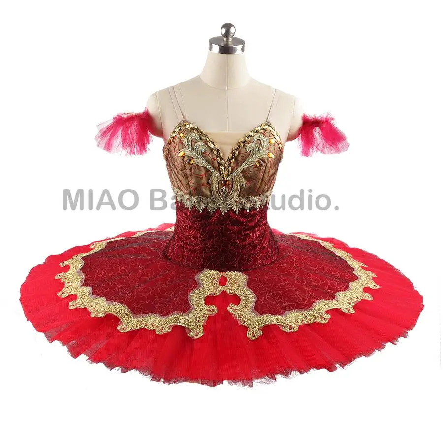 

Red gold ballet tutu Dress professional tutu ballet La Esmeralda classical pancake Ballet Tutus competition Costume girls 0207