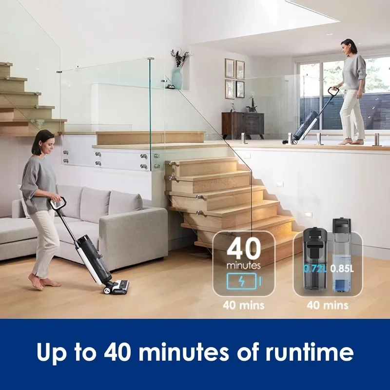 Tineco FLOOR ONE S7 FlashDry Smart Cordless Wet Dry Vacuum Cleaner, Long Runtime, Great for Sticky Messes, Self-cleaning