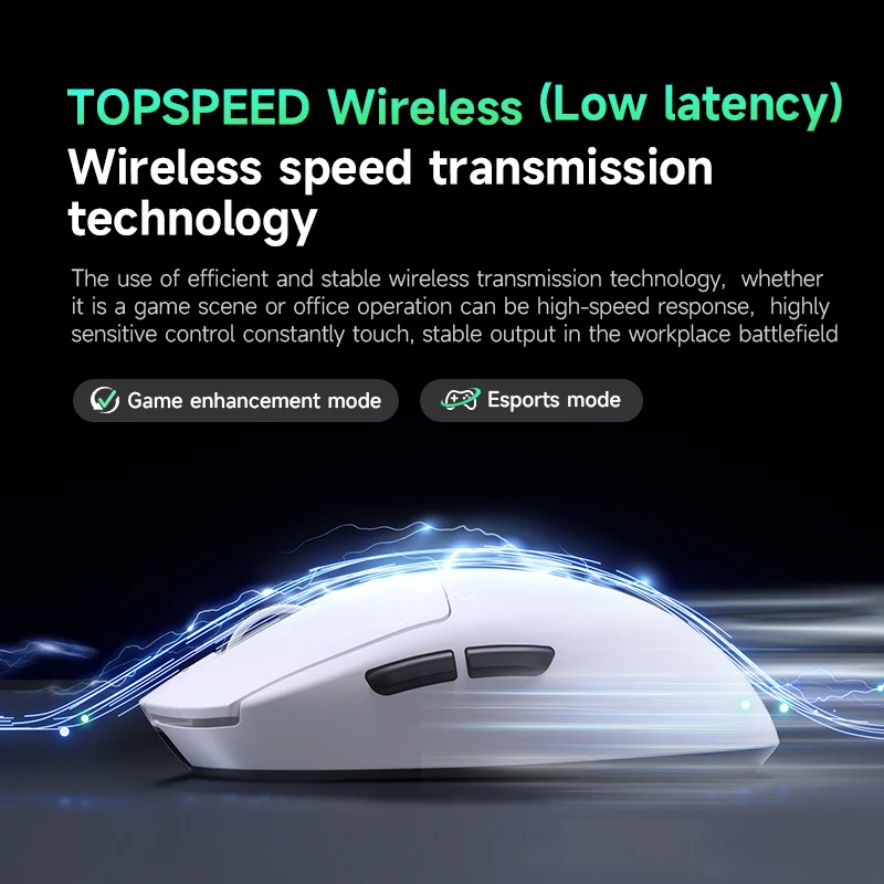 MCHOSE A7 Tri-Mode Wireless Bluetooth PAW3395 42Kdpi 2.4GHz Light weight Gaming Wireless Mouse For Laptop Office