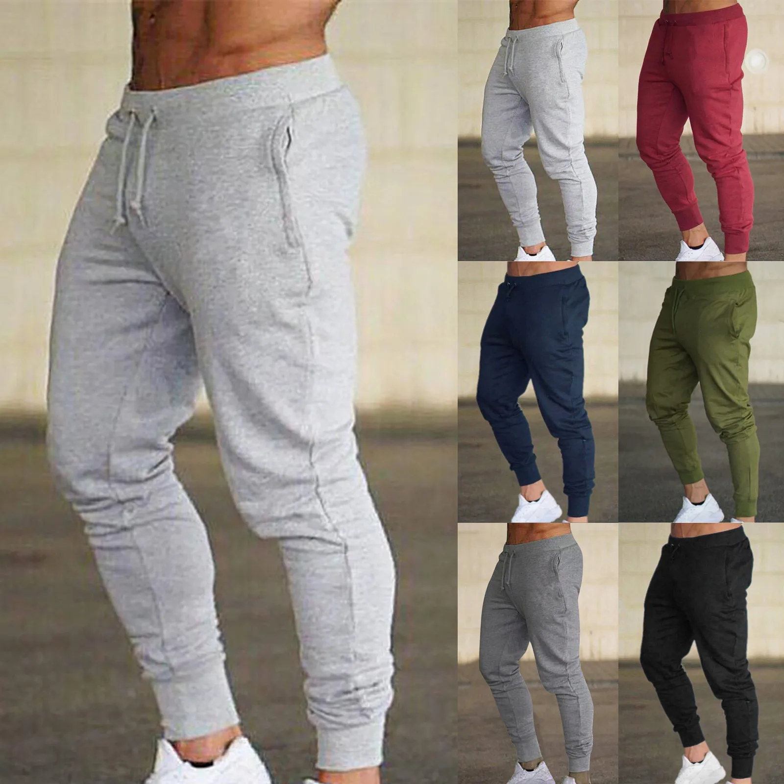 

Mens Autumn And Winter High Street Fashion Leisure Loose Sports Running Solid Color Lace Sweatpants Sportswear Hiking Casual