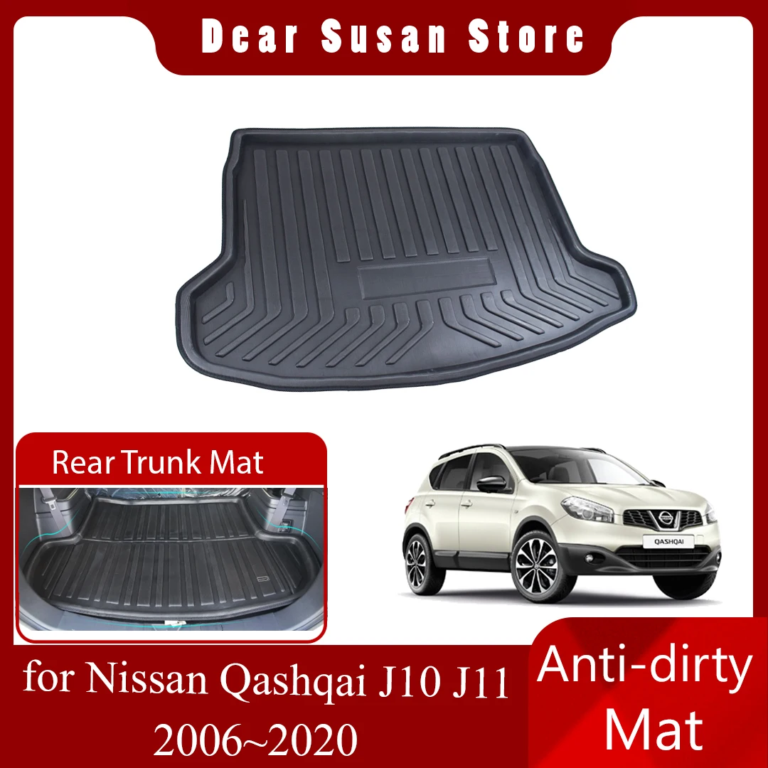 

Car Rear Trunk Mat for Nissan Qashqai Dualis J10 J11 Tekna Rogue Sport 2006~2020 Tray Liner Floor Pad Boot Carg Cover Accessorie