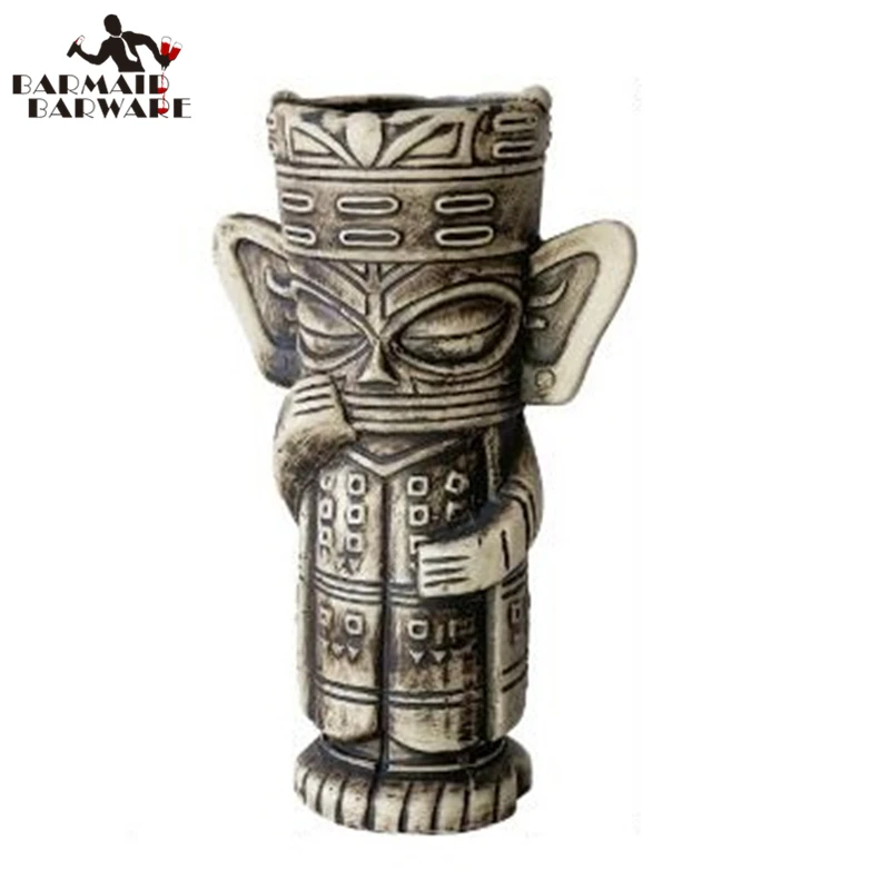 

450ml Ceramic Tiki Mug Creative Porcelain Beer Wine Mug Cup Bar Tool
