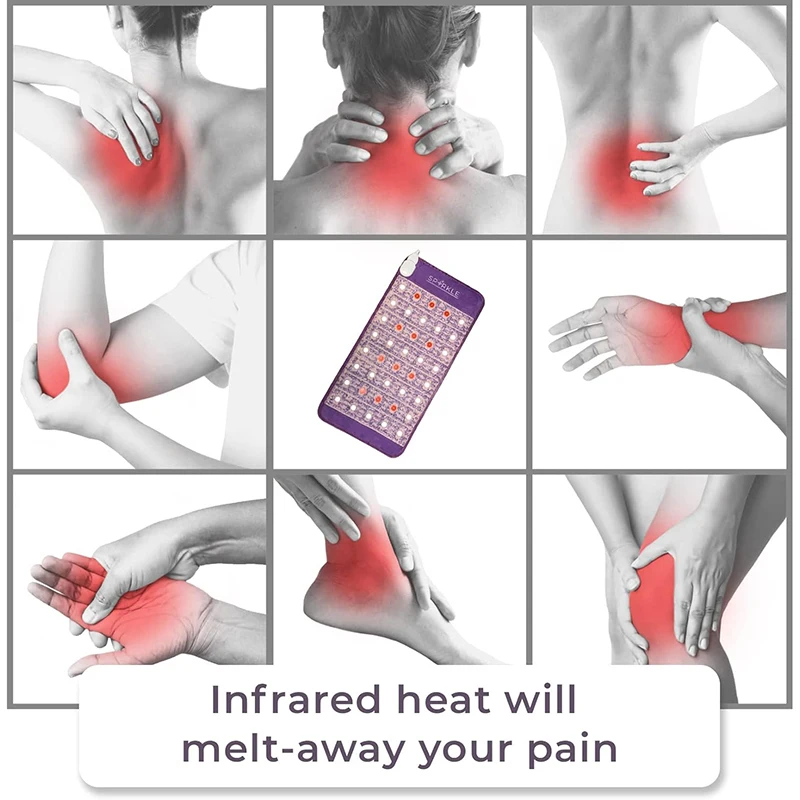 Crystal Heating Pad Mat Bio Amethyst Ceramic Tourmaline Far Infrared Small Travel Negative Ions 108-Day For Improve Your Sleep