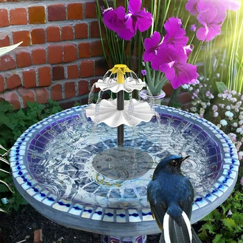 2.5W Solar Fountain Pump for Bird Bath with 9 Nozzles Solar Powered Water Fountain Pump for Garden Pond Pool Fish Tank Aquarium - Image 4