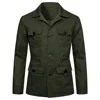 Mens Coats Safari Jacket Linen British Retro Gentry Suit Pockets Outerwear Fashion Solid Color Male Tops Ropa Hombre 3