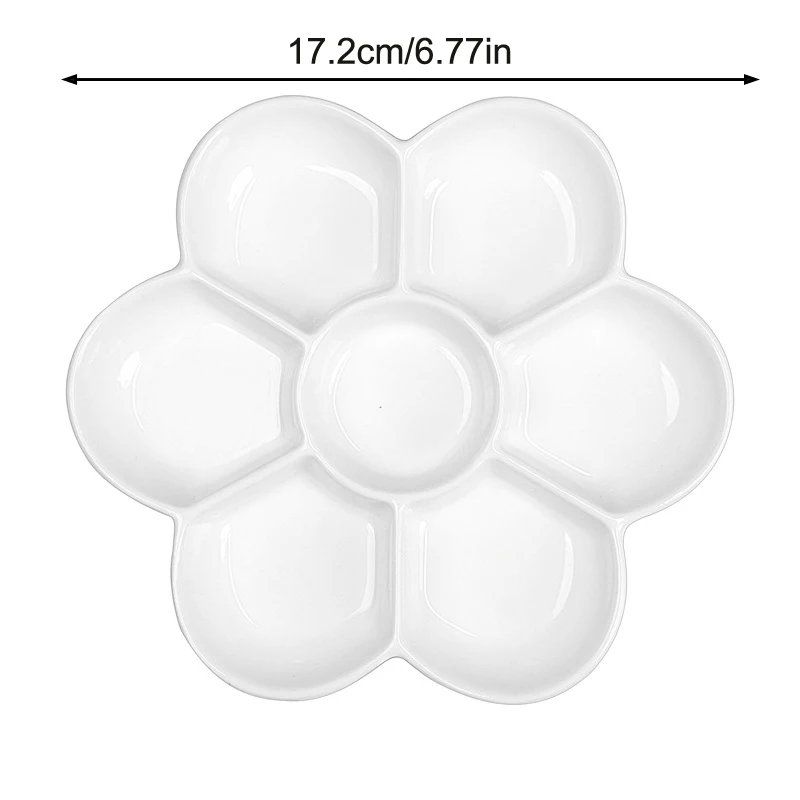 Plum Blossom Shape Ceramics Nail Art Tray Nail Color Mixing Tray Salon Art Palette Display Board Manicure Tool