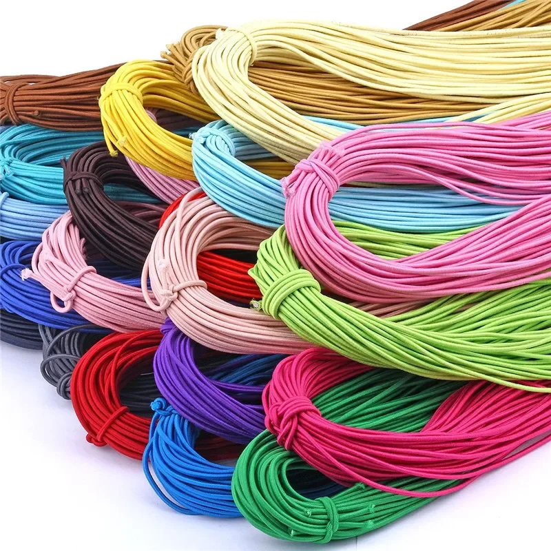 Vibrant 2mm Round Elastic Band - Premium DIY Sewing Accessory (5 Meters)