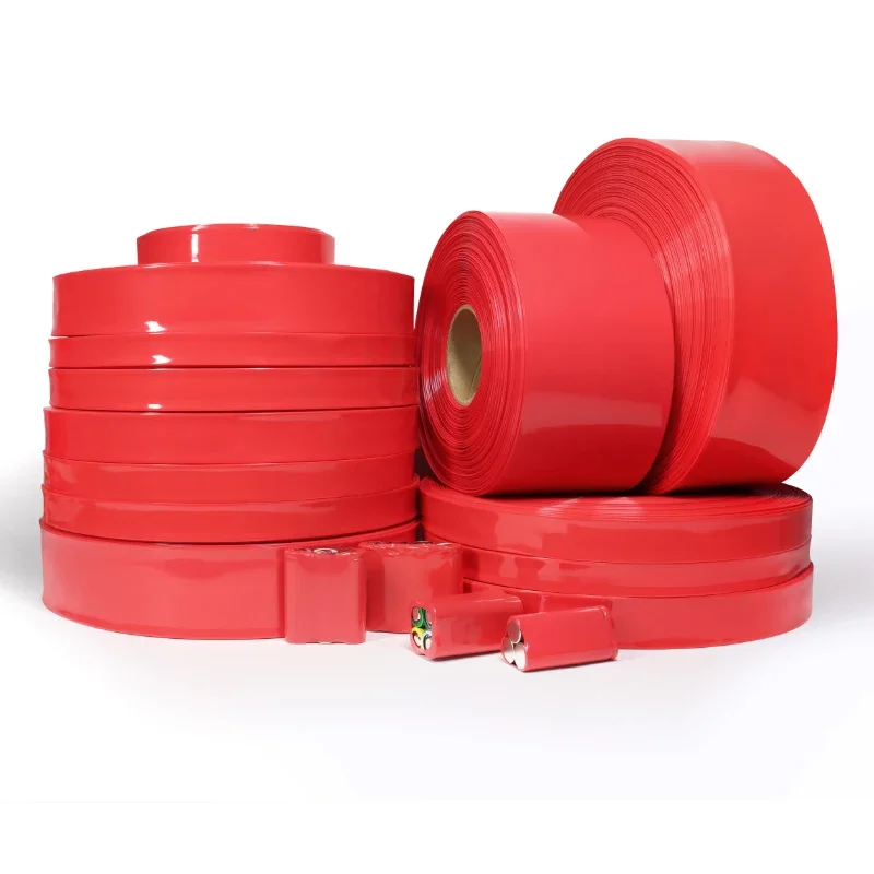 1~20M PVC Heat Shrink Tube 18650 Lipo Battery Pack 7mm ~ 280mm Insulated Protection Film Wrap lithium Case DIY Cable Sleeve Red
