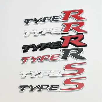 3D Metal Type-S Type-R Car Rear Trunk Emblem Badge Sticker For TYPE R Car Styling Accessories 1
