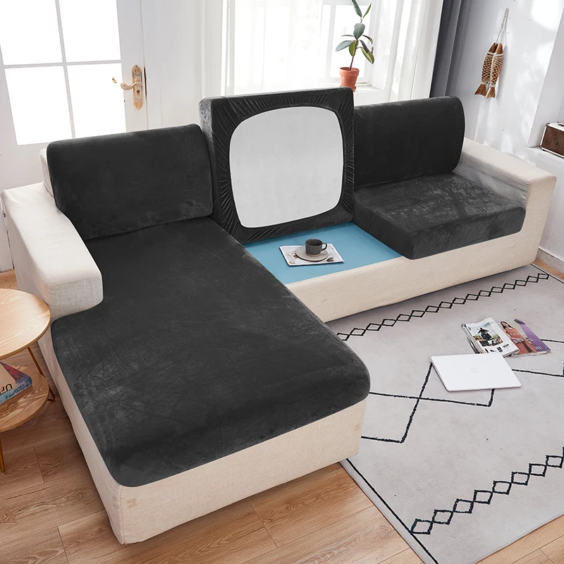 Luxurious Velvet Sofa Seat Cover - Soft, Elastic Slipcover & Furniture Protector