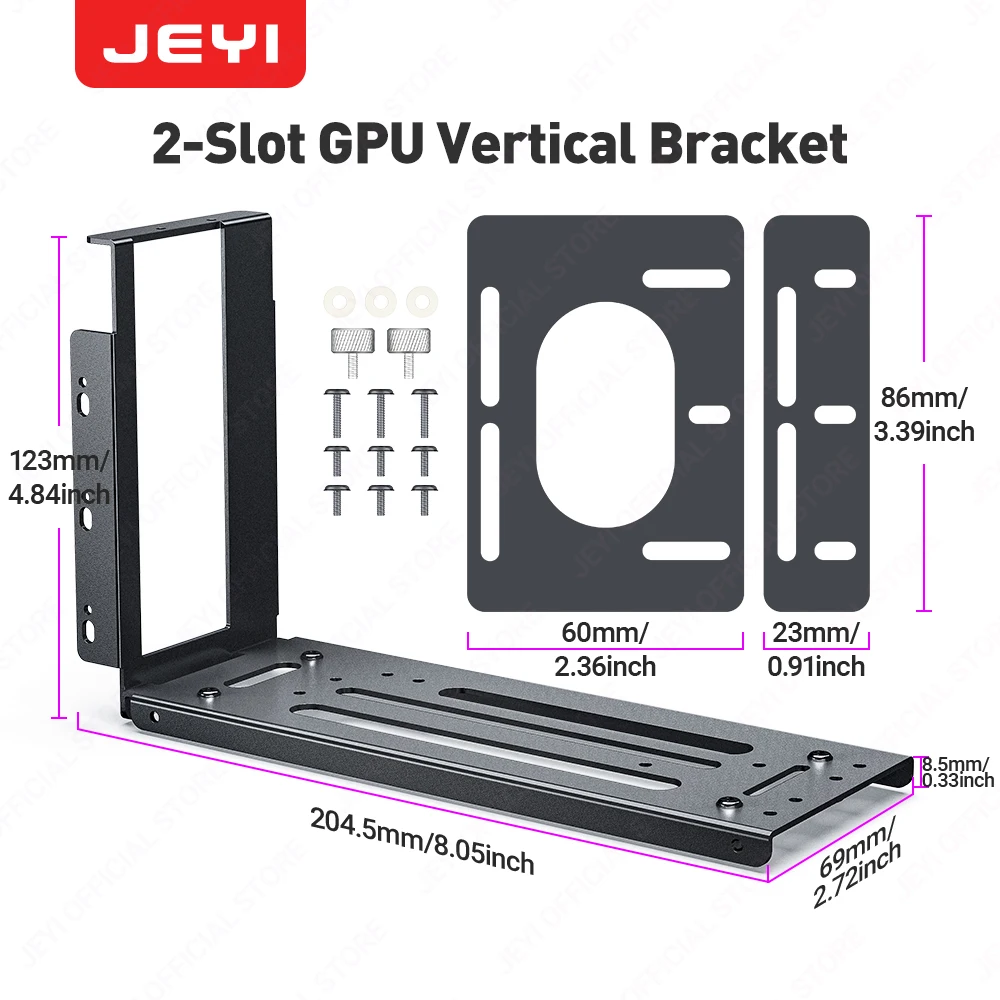 JEYI GPU Vertical Mount Aluminum 2/3 Slot PCIe