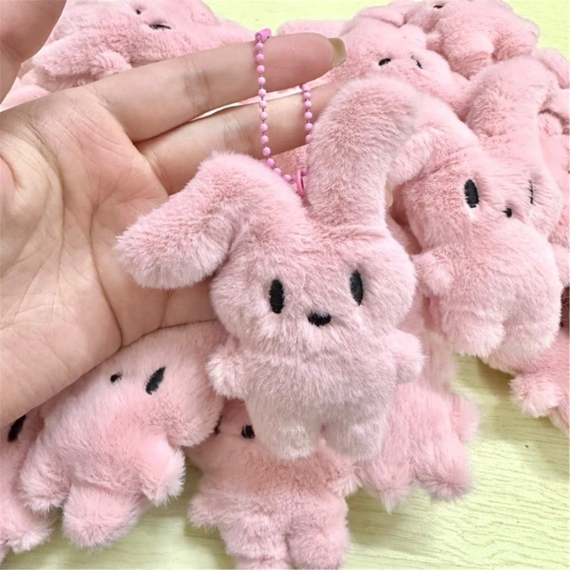 

Y2k Plush Rabbit Keychain Bag Pendant Keyring Soft Cartoon Key Chain for Women Girl Bag Purse Backpack DropShip