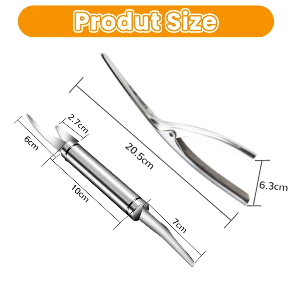 Shrimp Peeler Multifunctional Fast Shrimp Peeler Stainless Steel 6 In 1 Fish Knife Shrimp Line Cutting /Scraping /Digging Knife Kitchen Tools