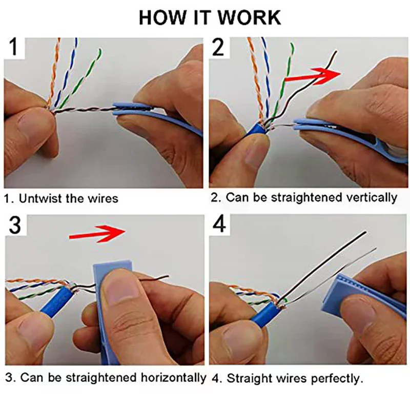 네트워크 케이블 언트위스트 도구, CAT5/CAT5e/CAT6 와이어용 엔지니어 와이어 스트레이트너, 페어 분리 도구, 빠르고 쉽게 언트위스트 가능