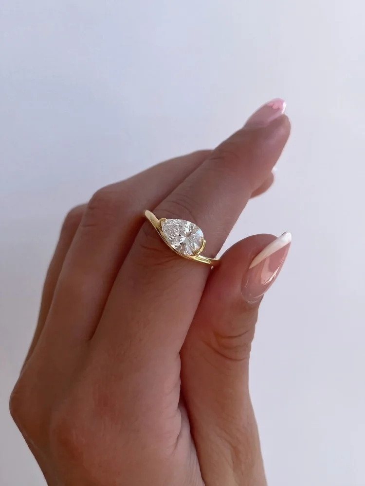 925 Sterling Silber Wassertropfen-Wellen-Ring mit 6 * 9 mm Zirkon für Frauen, Verlobung, Hochzeit, Jahrestag, Party, hochwertiger edler Schmuck – Detail 7